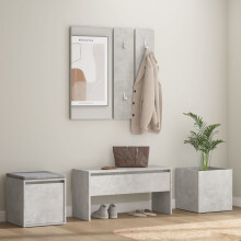 Berkfield Hallway Furniture Set Concrete Grey Engineered Wood