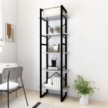 Berkfield 5-Tier Book Cabinet Concrete Grey 60x30x175 cm Engineered Wood