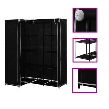 Berkfield Corner Wardrobe Black 130x87x169 cm