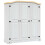 Berkfield Wardrobe Mexican Pine Corona Range 3 Doors White 1