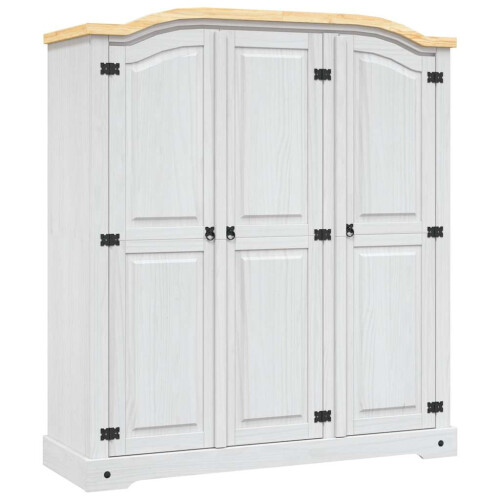 Berkfield Wardrobe Mexican Pine Corona Range 3 Doors White