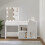 Berkfield LED Dressing Table with Cabinet White Engineered Wood 1