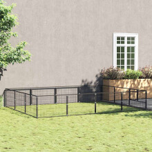 Berkfield Dog Kennel Black 12 m Steel