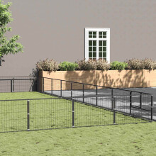 Berkfield Dog Kennel Black 90 m Steel