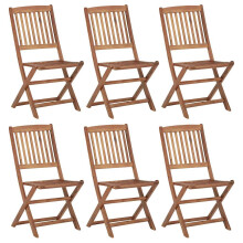 Berkfield Folding Garden Chairs 6 pcs Solid Acacia Wood