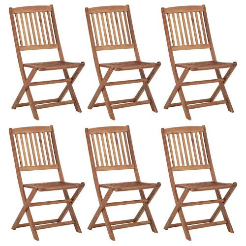 Berkfield Folding Garden Chairs 6 pcs Solid Acacia Wood
