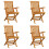 Berkfield Folding Garden Chairs 4 pcs Solid Teak Wood 1