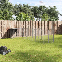 Berkfield Dog Kennel Silver 6.05 m Steel