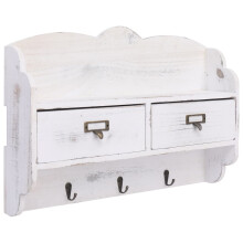 Berkfield Wall Mounted Coat Rack White 50x10x34 cm Wood