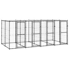 Berkfield Outdoor Dog Kennel Steel with Roof 9.68 m
