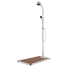 Berkfield Garden Shower with Brown Base 220 cm Aluminium