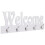 Berkfield Wall Mounted Coat Rack WELCOME White 74x29.5 cm 1
