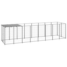 Berkfield Dog Kennel Silver 4.84 m Steel
