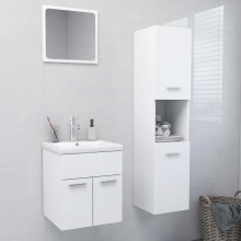 Berkfield Bathroom Furniture Set White Engineered Wood