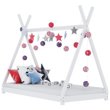 Berkfield Kids Bed Frame White Solid Pine Wood 70x140 cm
