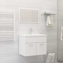 Berkfield Bathroom Furniture Set White Engineered Wood