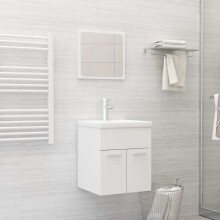 Berkfield Bathroom Furniture Set White Engineered Wood