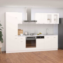 Berkfield 8 Piece Kitchen Cabinet Set Lyon White Engineered Wood