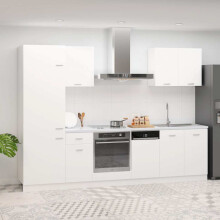 Berkfield 7 Piece Kitchen Cabinet Set Lyon White Engineered Wood
