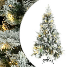 Berkfield Pre-lit Christmas Tree with Flocked Snow&Cones 195 cm PVC&PE