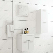 Berkfield Bathroom Furniture Set White Engineered Wood