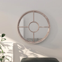 Berkfield Mirror Sand 60x4 cm Iron Round for Indoor Use