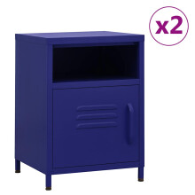 Berkfield Nightstands 2 pcs Navy Blue 35x35x51 cm Steel