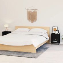 Berkfield Nightstands 2 pcs Black 40x30x54.5 cm Steel and Glass
