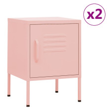 Berkfield Nightstands 2 pcs Pink 35x35x51 cm Steel