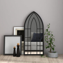 Berkfield Mirror Black 100x45 cm Iron for Indoor Use