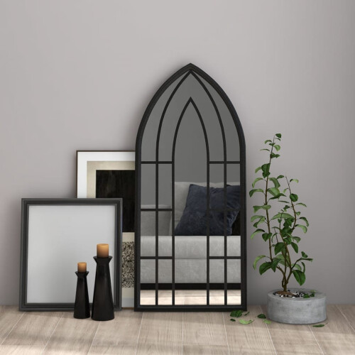 Berkfield Mirror Black 100x45 cm Iron for Indoor Use