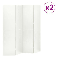 Berkfield 4-Panel Room Dividers 2 pcs White 160x180 cm Steel