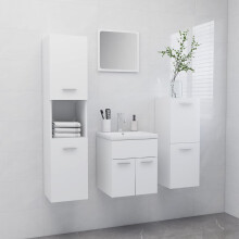 Berkfield Bathroom Furniture Set White Engineered Wood