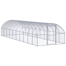 Berkfield Outdoor Chicken Coop 3x10x2 m Galvanised Steel
