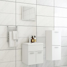 Berkfield Bathroom Furniture Set White Engineered Wood