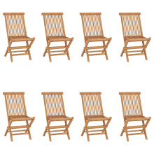 Berkfield Folding Garden Chairs 8 pcs Solid Teak Wood
