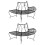 Berkfield Half Round Tree Bench 2 pcs ò159 cm Black Steel 1
