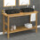 Berkfield Bathroom Vanity Cabinet with Black Marble Sinks Solid Wood Teak 1