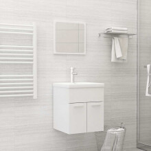 Berkfield Bathroom Furniture Set High Gloss White Engineered Wood