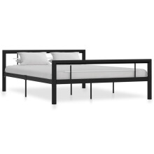 Berkfield Bed Frame without Mattress Black and White Metal 120x200 cm