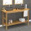 Berkfield Bathroom Vanity Cabinet with River Stone Sinks Solid Wood Teak 1