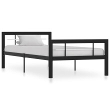 Berkfield Bed Frame without Mattress Black and White Metal 100x200 cm