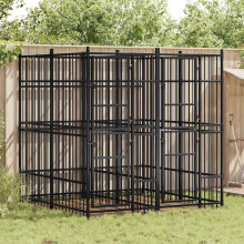 Berkfield Outdoor Dog Kennel Steel 3.69 m