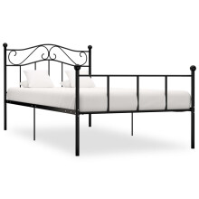 284524 Berkfield Bed Frame without Mattress Black Metal 100x200 cm