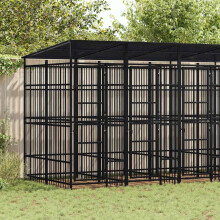 Berkfield Outdoor Dog Kennel with Roof Steel 9.22 m