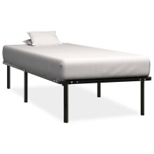 Berkfield Bed Frame without Mattress Black Metal 90x200 cm