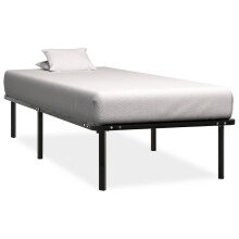 Berkfield Bed Frame without Mattress Black Metal 100x200 cm