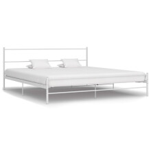 284697 Berkfield Bed Frame without Mattress White Metal 180x200 cm Super King
