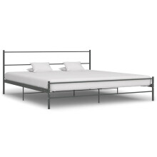 284684 Berkfield Bed Frame without Mattress Grey Metal 180x200 cm Super King