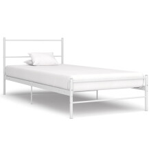 284692 Berkfield Bed Frame without Mattress White Metal 90x200 cm